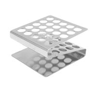 Dpofirs Rack per Provette a Forma di Z, Rack da Laboratorio Portatile in Acciaio Inossidabile 304 a 25 Fori Diametro 15 Mm con Design Impilabile per Laboratorio Domestico