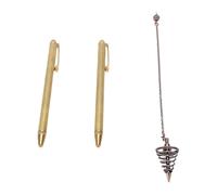 Dpofirs Retractable Dowsing Rods with Copper Handle, 2 Pack | Kit asta da rabdomante telescopica con pendente a pendolo e catena, per la divinazione dell\'acqua e il lavoro energetico