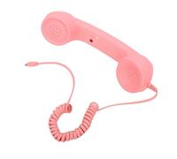 Dpofirs Ricevitore Telefonico retrò, Ricevitore Telefonico Stile retrò di Tipo C, Portatile per Telefono Cellulare con Presa Cablata Vintage con Microfono e Altoparlante, Plug (PINK)