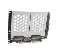 Dpofirs Scheda Adattatore Dual SSD PCIE 4.0 U.2 con Trasmissione Veloce per Trasferimento Dati Ad Alta velocità per Utenti Professionali e Appassionati di PC, Scheda Split PCIE4.0 per Appassionati e