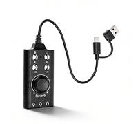 Dpofirs Scheda audio USB, scheda audio stereo esterna con controllo del volume, adattatore audio USB a jack da 3,5 mm per Wins, PC, laptop, desktop, cuffie, Plug and Play