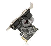 Dpofirs Scheda Porta Seriale PCI Express 232 DB9 a 2 Porte, Scheda di Espansione Seriale PCIE con Chip ASIX AX99100 per per Linux, Scheda Controller Host Seriale PCIE X1 per