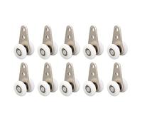 Dpofirs Set di 10 Rulli per Porta Scorrevole Resistenti All'usura, Staffa in Acciaio Inossidabile con Ruota Appendiabiti in Nylon da 23 Mm per Armadio, Bianco