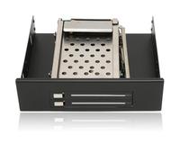 Dpofirs SSD HDD Interno SATA Rack Cage Per 2,5" SDD, HDD, Hard Drive Enclosure Supporta SATA I/II, 6Gbps Dual Bay SATA II Mobile Rack Cage Per Win, OS X