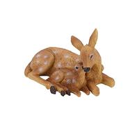 Dpofirs Statua di Cervo in Resina Dipinta a Mano, Mini Statuetta di Cervo con Dettagli Vivaci e Rivestimento, per la Decorazione Domestica e l'ornamento del Giardino