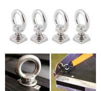 Dpofirs T -spurmontage -Tie Anchor, Supporto Stabile 4pcs Ad Alta Durezza T Eye Dado ye Kit per Tenere Il Gancio Cavo Bungee Gancio (Silver)