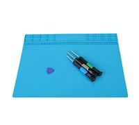 Dpofirs Tappetino Isolante Termico, Piattaforma di Manutenzione Professionale per Computer Telefonico, con Griglia di Stoccaggio, Anti-alta Temperatura 500 ℃, Colore Grigio (azzurro)