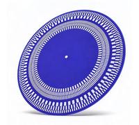Dpofirs Tappetino per Disco Stroboscopico per Giradischi per Giradischi da 12 Pollici, Regolazione della velocità di 33-1/3 Giri/min, 45 Giri/min e 78 /. (BLUE)