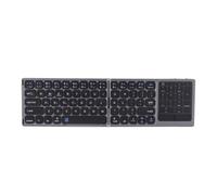 Dpofirs Tastiera Bluetooth Pieghevole, Tastiera Wireless 2.4G con Tastierino Numerico e Touchpad Ricaricabile for Tablet Telefono sistem Multiplo, Digitazione da Viaggio Portatile