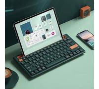 Dpofirs Tastiera Bluetooth Wireless a 79 Tasti for Laptop, Tablet, Smartphone, Tastiera Compatta Silenziosa e Silenziosa for Affari, Viaggi, Studio, Fino a 3 Dispositivi (verde scuro)