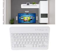Dpofirs Tastiera Bluetooth Wireless Ultra Sottile da 7-8 Pollici, Tastiera Portatile Universale in Lega di Alluminio per Windows IOS Andriod, Supporto Tailandese e Inglese, Colore Bianco