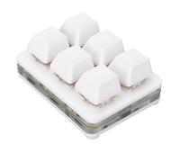 Dpofirs Tastiera da Gioco Meccanica da 6 Tasti, Switch Rosso, Tasti Programmabili, per for Linux, OS X, RPI, con Luci RGB, Interruttori Scambiabili a Caldo, per Ufficio, Giochi, Musica, (White)