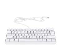 Dpofirs Tastiera da Gioco RGB Russa a 61 Tasti |Design Compatto Cablato con 8 modalità di Illuminazione e Anti-effetto Fantasma, Copritasti in ABS Resistenti per Giochi su PC (WHITE)