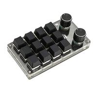 Dpofirs Tastiera Meccanica Programmabile con una Sola Mano, 12 Tasti Tastiera Meccanica da Gioco RGB Tastiera Macro Programmabile con Manopole, Interruttore Rosso