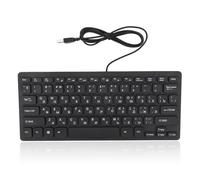 Dpofirs Tastiera per Computer Cablata, Tastiera Cablata USB a 78 Tasti, Tastiera Cablata Bilingue, Tastiera Compatta USB, Layout QWERTY, Russo, Arabo (Russo)