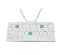 Dpofirs Tastiera Portatile Pieghevole, Tastiera Pieghevole Tripla Bluetooth Ricaricabile per Android, Tastiera da Viaggio Tascabile Wireless per Tablet, Telefono, Laptop (Argento Bianco)