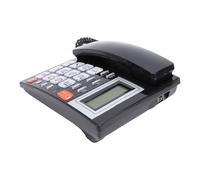 Dpofirs Telefono con Filo con Display Chiaro Pulsanti Grandi Funzione di Ricomposizione Flash per anziani+ (BLACK)