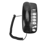 Dpofirs Telefono Domestico con Filo con Funzione di Ricomposizione Rapida per Professionisti Impegnati Telefono Fisso Montabile a Parete per Casa o Ambiente di Lavoro Materiale ABS (BLACK)