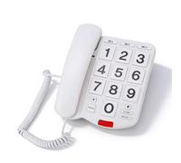 Dpofirs Telefono Fisso Base con Filo, ID Chiamante Semplice, Tasti Grandi, Piccolo Telefono da Scrivania per Ufficio Domestico, Chiamata Rapida con un Tocco, Grande Volume (WHITE)
