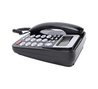 Dpofirs Telefono Fisso con Filo con Schermo Ad Alta Definizione per Casa e Lavoro, Telefono da Tavolo con Grande capacità per Visualizzare L'ID Chiamante, Materiale ABS (BLACK)