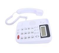 Dpofirs Telefono Fisso con Filo con Schermo Ad Alta Definizione per Casa e Lavoro, Telefono da Tavolo con Grande capacità per Visualizzare L'ID Chiamante, Materiale ABS (WHITE)