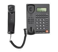 Dpofirs Telefono Fisso, Telefono con Filo a Chiave Grande con Volume della Suoneria Regolabile e Nessuna funzionalità di Alimentazione, per Anziani, Uffici Domestici, Hotel (BLACK)