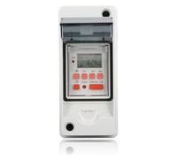 Dpofirs Temporizzatore Digitale Programmabile per Pompe Piscina, Riscaldatori, Filtri, Impostazioni Timer ON/off 7 Giorni 28, Display LCD AC85-265V Temporizzatore Digitale con Scatola