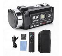 Dpofirs Videocamera 8K Videocamera da 64 MP per vlog, Digitale WiFi con Zoom 18X, Videoregistratore, Messa a Fuoco Automatica, Touchscreen da 3", Webcam