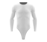 dPois Balletto Body da Uomo Danza Classica Moderna Bodysuit da Ballo Latino Americano Tango Tuta Intera da Ginnastica Pattinaggio Artistico Costume da Danza Samba Rumba Bianco L