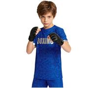 dPois Bambina Abbigliamento Boxe Bambini Canotta Boxing Abbigliamento da Kickboxing Set Lotta in Gabbia della Squadra Boxe Muay Thai Blu Reale 5-6 Anni