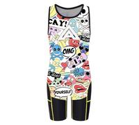 dPois Bambina Unisex Powerlifting Unitard Ragazzi Body Pattinaggio Bodysuit | Schiena Velocista,Elasticizzato,Duraturo,Allenamento Crociato,Training,Jogging,Danza Classica,Casual,Yoga,Gym,Corsa