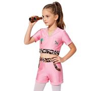 dPois Bambini Costume Da Esploratrice Della Giungla Per Bambine Selvaggia | Strass Scintillanti,Vestizione Di Cosplay Per Halloween,Shorts In Stile Esploratore Della Giungla,Costume,Costumi,Gioco Ruolo