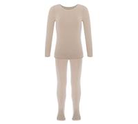 dPois Bambini Intimo Termico Set Ragazzo Ragazza Completo Sportivo Due Pezzi Maglietta Manica Lunga Maglia Camicia e Pantaloni Lunghi Calzamaglia Leggings Tuta da Casa Nudo C 4-6 anni