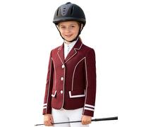 dPois Giacca da Competizione Bambina Giacche da Equitazione Concorso Maniche Lunghe Capispalla da Torneo con Bottoni Blazer Competition Jacket Giacca da Equestre Borgogna 13-14 Anni