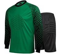 dPois Maglia da Portiere di Calcio Uomo Completo Completino Calcio Calcetto Tuta da Ginnastica Uniformi da Calcio Basket Pallacanestro Goalkeeper Jersey Pantaloncini Verde XL