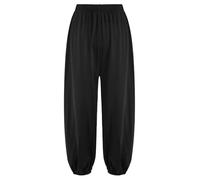 dPois Pantaloni Bambini Kung Fu Cinese Arti Marziali Pantaloni della Tuta Tai Chi Wushu Pantaloni Sportivi da Allenamneto Corsa Running Sweatpants Abbigliamento Sportivo Nero 11-12 Anni