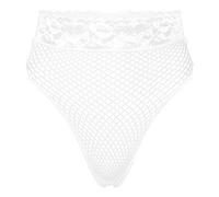 dPois Tanga Donna Sexy Hot per Sesso Mutande a Rete Trasparente Fishnet Thong Slip G-String Perizoma Vita Bassa Culotte Hollow Bikini Briefs Biancheria Intima Underwear Bianco Taglia Unica