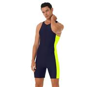 dPois Tuta da Triathlon da Uomo Costume da Bagno Rash Guard Body da Wrestling Tuta Intera da Ciclismo Classica Tri Suit Sleeveless Skinsuit Muta da Nuoto Subacquea per Allenamento Blu&Verde M