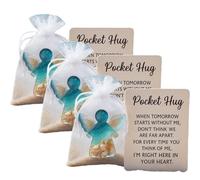 Dpptgh Abbraccio Tascabile D'angelo in Memoria Dei Defunti, Supporto Emotivo per Il Lutto, Angelo a Tema Spiaggia con Biglietto, Simbolismo Curativo e Custode Dei Ricordi, Regalo(3pcs)