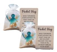 Dpptgh Abbraccio Tascabile D'angelo in Memoria Dei Defunti, Supporto Emotivo per Il Lutto, Angelo a Tema Spiaggia con Biglietto, Simbolismo Curativo e Custode Dei Ricordi, Regalo(2pcs)