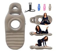 DpTerranu uscino gonfiabile per la gravidanza, materasso gonfiabile in PVC perforato, materassino per sdraiarsi sulla pancia, galleggiante per chi dorme a pancia in giù (con pompa) (Brown)