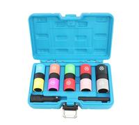 DPTOOL Set di chiavi a bussola per dadi ruota di mezza misura, attacco da 1/2", set di chiavi a bussola a impatto con attacco a ribalta, metriche, a 6 punte, a parete sottile, antigraffio
