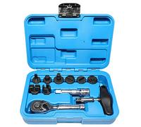 DPTOOL Strumento di rimozione del tappo di scarico Olio, da 11 pezzi compatibile con GM VW Ford Mercedes BMW con chiave a cricchetto e presa