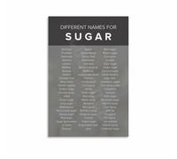 DPURPIWADY Added Sugar Guide Poster All Names for Hidden Sweeteners Educational Kitchen Chart Canvas Wall-Art Decor(Unframed,16x24inch(40x60cm))