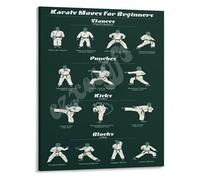 DPURPIWADY Beginners Karate Techniques Poster Moves and Stances Guide for Martial Arts Training Dojo Wall Decor Canvas Print(Unframed,12x18inch(30x45cm))