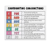 DPURPIWADY Coordinating Conjunctions Chart Poster - Educational Wall-Art for English Classroom, Homeschool, Study Decor(Unframed,12x18inch(30x45cm))