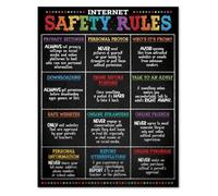 DPURPIWADY Cybersecurity for Poster Internet Rules Guide Online Tips for Educational Computer Decor Classroom Poster(Unframed,16x24inch(40x60cm))