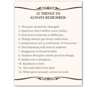 DPURPIWADY Daily Reminder Inspirational Wall Art - 12 Things To Always Remember Motivational Print for Office Desk, Home Wall, Classroom, as a Positive Decor(Framed,12x18inch(30x45cm))