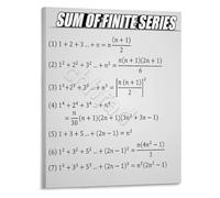 DPURPIWADY Finite Series Sum Formulas Math Educational Poster Calculus Reference Guide for University Students(Framed,12x18inch(30x45cm))