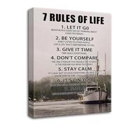 DPURPIWADY Inspirational 7 Rules of Life Poster, Motivational Canvas Wall Art for Success, Office, Classroom, Home Gym Decor(Unframed,12x18inch(30x45cm))